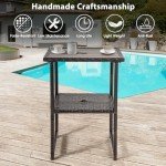 36" Outdoor Wicker Bar Table with Umbrella Hole