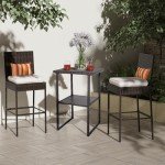 Sundale 36” Wicker Bar Table for Patios
