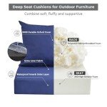 Navy Blue Waterproof Outdoor Chair Cushion Set