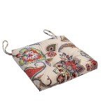 2-Pack Wicker Chair Cushions - Khaki Floral