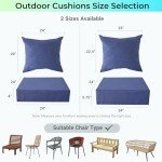 Navy Blue Waterproof Outdoor Chair Cushion Set