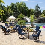 Sapphire Blue Rain-Proof Deep Seat Cushion Set