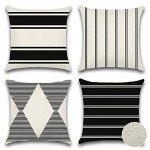 4 Waterproof Outdoor Throw Pillow Covers - Black