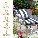 Blue and White Stripe Outdoor Seat Cushion Set