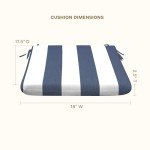 Blue and White Stripe Outdoor Seat Cushion Set