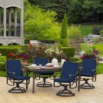 Sapphire Blue Outdoor Dining Chair Cushion, 20"x20