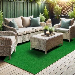 Indoor Outdoor Faux Grass Rug - 5'3" x 8'2