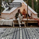 HUGEAR 6'x9' Waterproof Outdoor Patio Rug