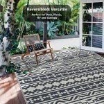 HUGEAR 6'x9' Waterproof Outdoor Patio Rug