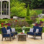 Sapphire Blue Outdoor Deep Seat Cushion Set