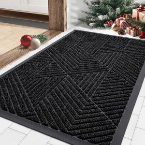 Heavy Duty Rubber Outdoor Door Mat - Black