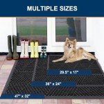 Heavy Duty Rubber Outdoor Door Mat - Black