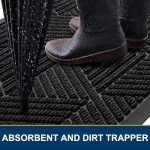 Heavy Duty Rubber Outdoor Door Mat - Black