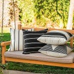 4 Waterproof Outdoor Throw Pillow Covers - Black