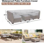 Heavy Duty Waterproof Patio Furniture Covers 108" L