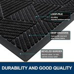 Heavy Duty Rubber Outdoor Door Mat - Black