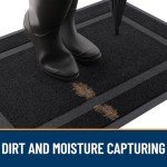 OLANLY Waterproof All-Season Door Mat - Black