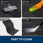 Heavy Duty Rubber Outdoor Door Mat - Black