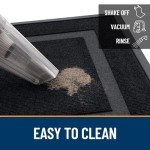 OLANLY Waterproof All-Season Door Mat - Black