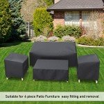 Waterproof 4-Piece Patio Furniture Cover Set