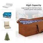 Water-Resistant Outdoor Cushion Storage Bag 50x15x25