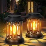 2 Pack Outdoor Waterproof Solar Lanterns with Clip
