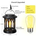 2 Pack Outdoor Waterproof Solar Lanterns with Clip