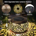 2 Pack Waterproof Solar Lanterns for Outdoor Decor