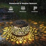 2 Pack Waterproof Solar Lanterns for Outdoor Decor