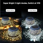 White Solar Lanterns for Outdoor Garden Decor - 2 Pack