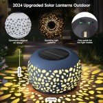 White Solar Lanterns for Outdoor Garden Decor - 2 Pack