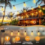 100Ft Outdoor String LED Patio Lights with Remote