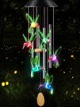 Hummingbird Solar Wind Chimes for Garden Decor