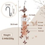 Butterfly Wind Chimes for Patio and Garden Decor