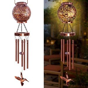 Solar Hummingbird Wind Chimes for Outdoor Decor