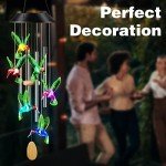 Hummingbird Solar Wind Chimes for Garden Decor