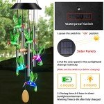 Hummingbird Solar Wind Chimes for Garden Decor