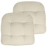 Cream Tufted Patio Cushions - 2 Pack 19" x 19