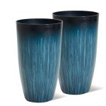 Blue Gradient Large Plastic Planters - Set of 2