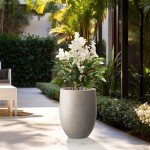 Kante Weathered Concrete Tall Planter for Home/Garden