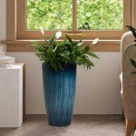 Blue Gradient Large Plastic Planters - Set of 2