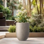 Kante Weathered Concrete Tall Planter for Home/Garden