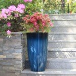 Blue Gradient Large Plastic Planters - Set of 2