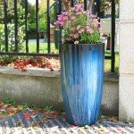 Blue Gradient Large Plastic Planters - Set of 2