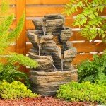 6-Tier Outdoor Cascading Rock Water Fountain