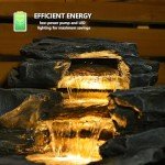 37" 5-Tier Outdoor Water Fountain with LED Lights