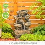6-Tier Outdoor Cascading Rock Water Fountain