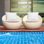 MIULEE Set of 2 Water-Resistant Outdoor Pillow Inserts