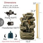 6-Tier Outdoor Cascading Rock Water Fountain