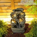 6-Tier Outdoor Cascading Rock Water Fountain